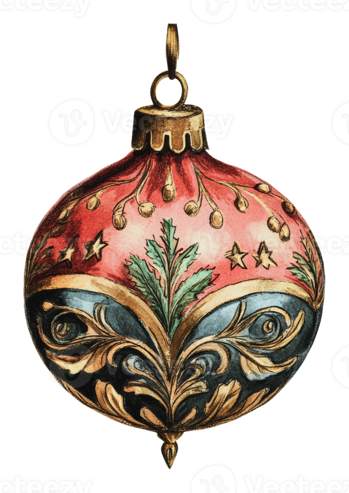 Decorative vintage ornament hanging on a hook png