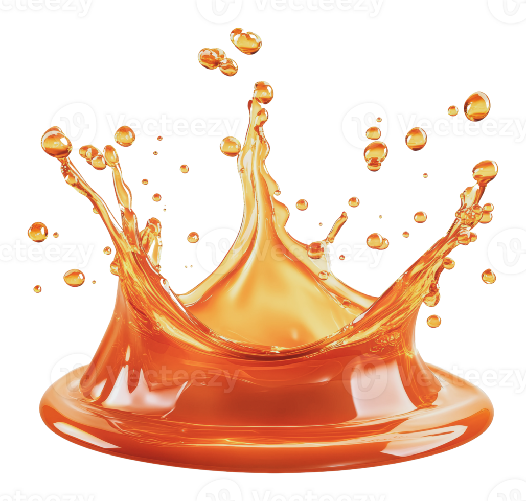 Splash of orange liquid in mid-air png