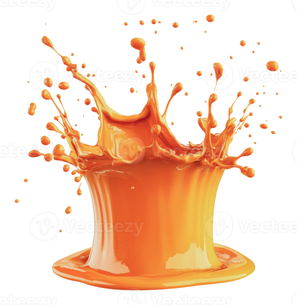 Orange splash creates dynamic visual effect png