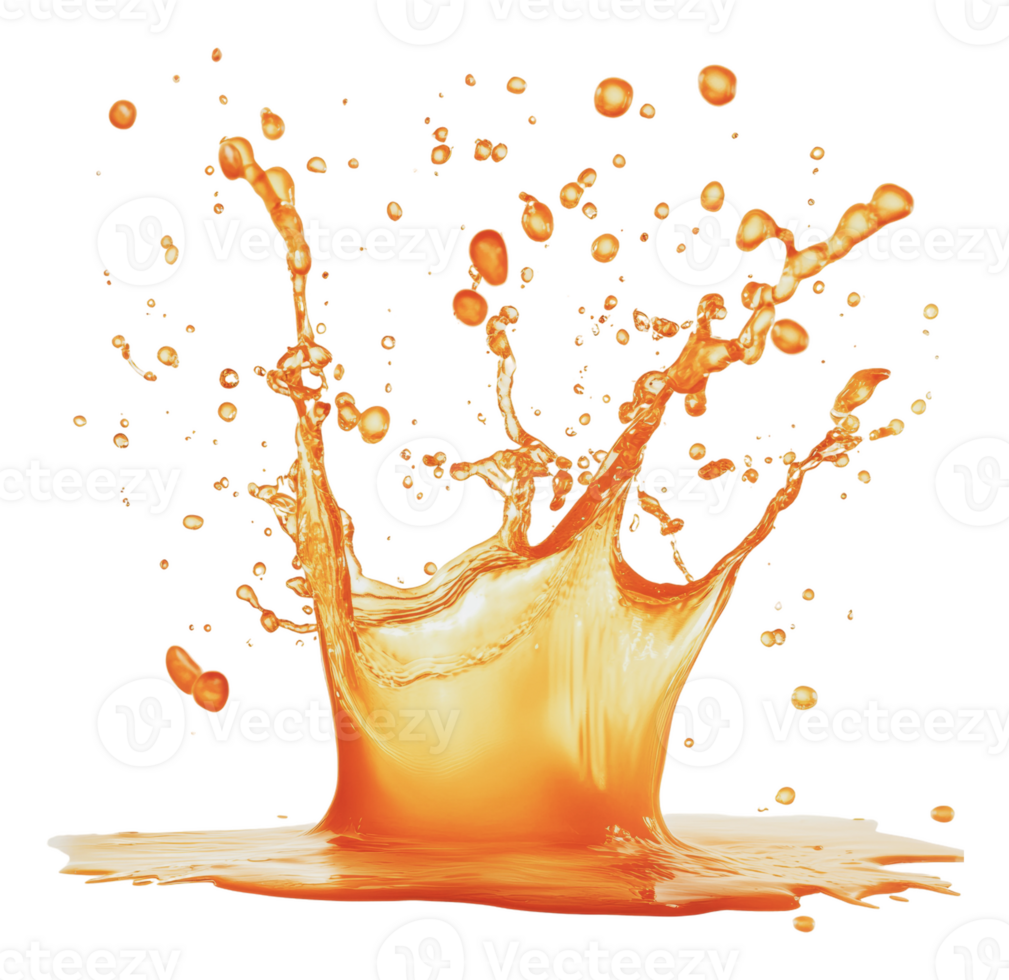 Orange liquid splash captures dynamic movement png