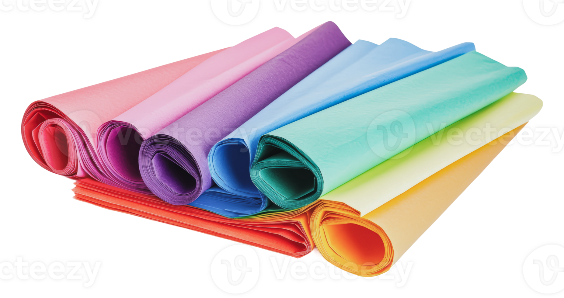 Colorful rolls of craft paper in various shades png