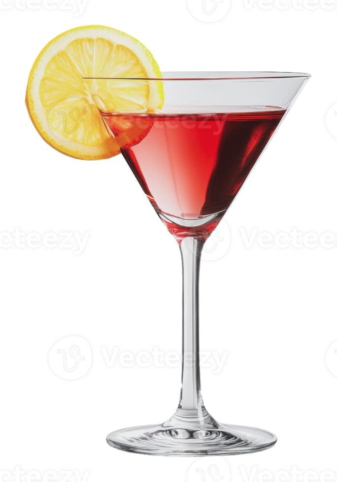 Refreshing cocktail garnished with lemon slice png