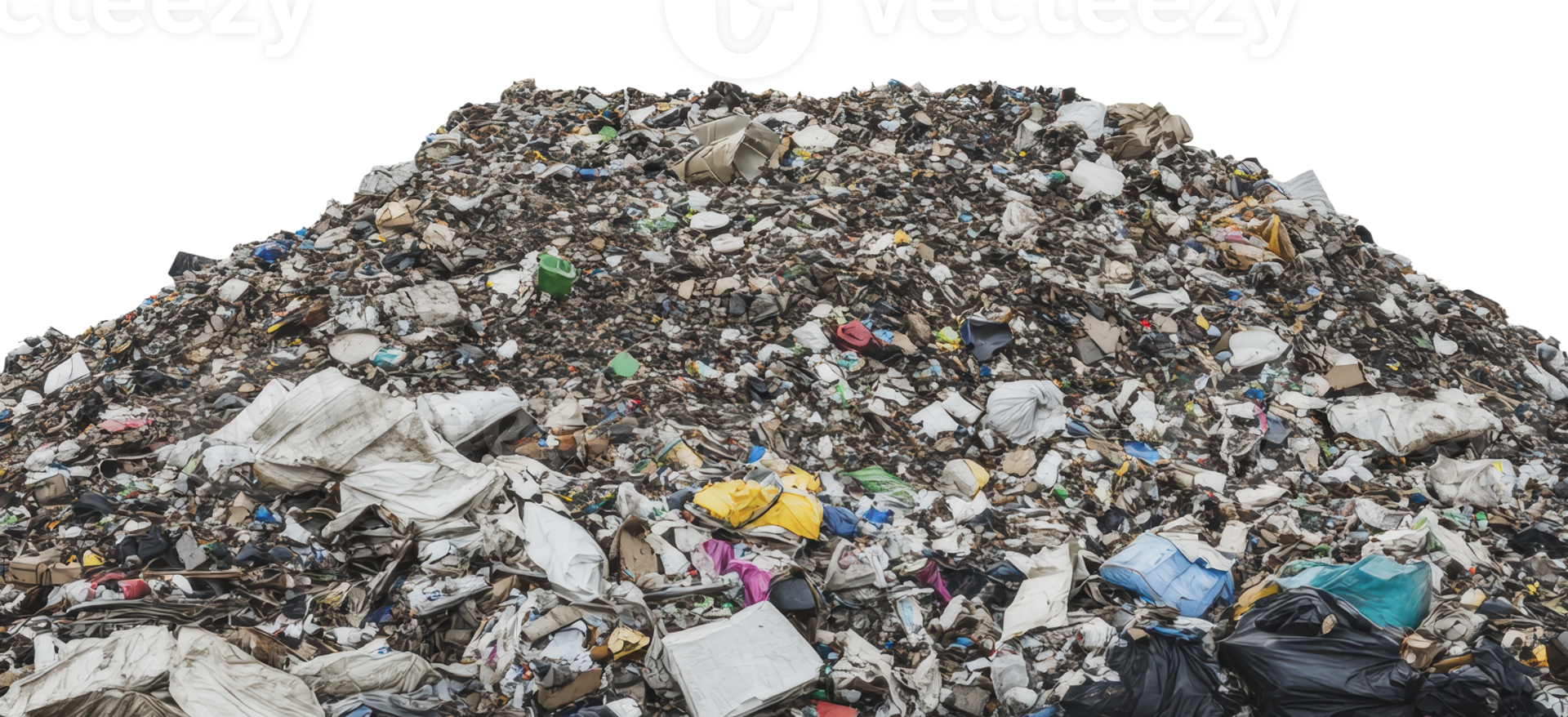 Large mound of waste in a landfill site png