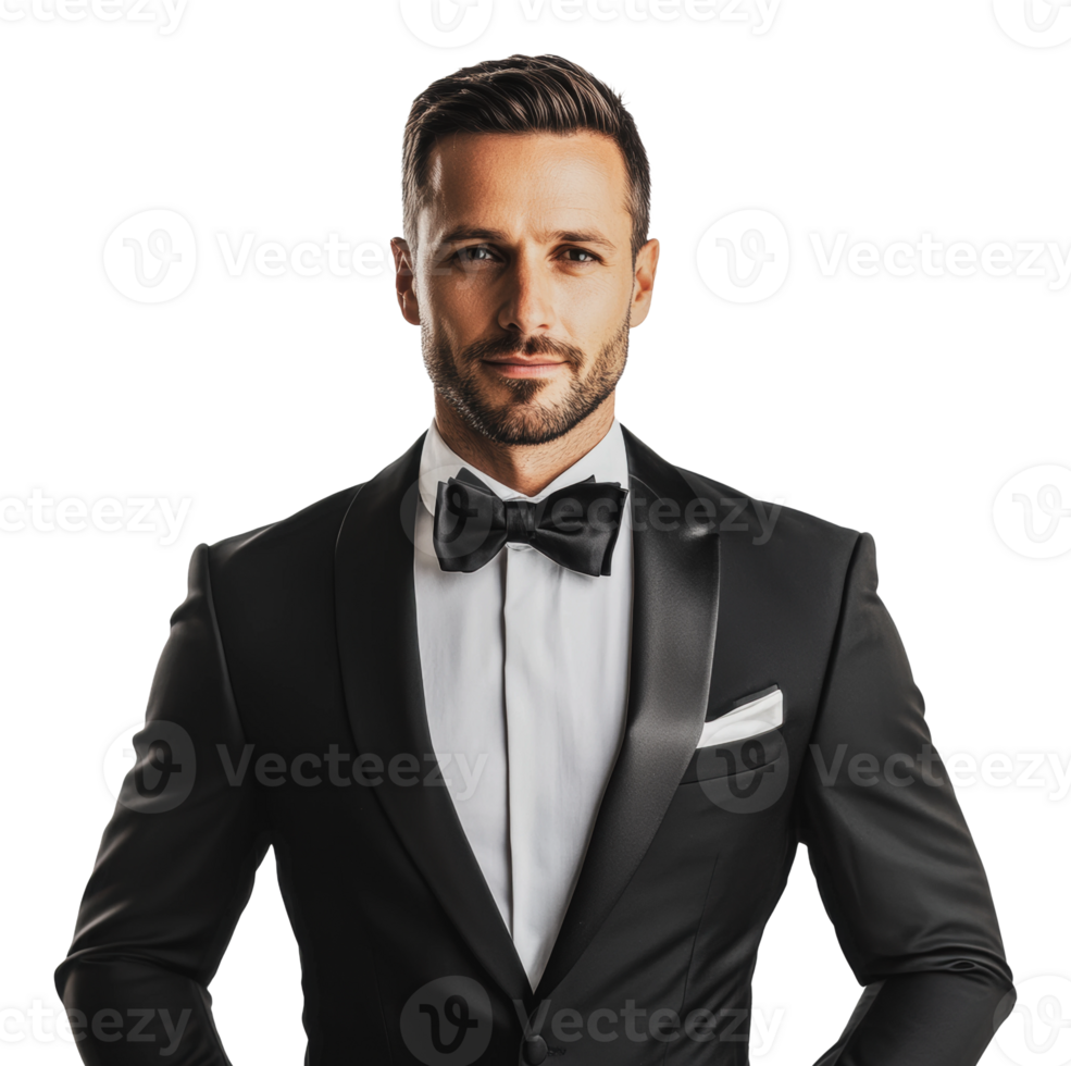 Elegant man in tuxedo for formal event png