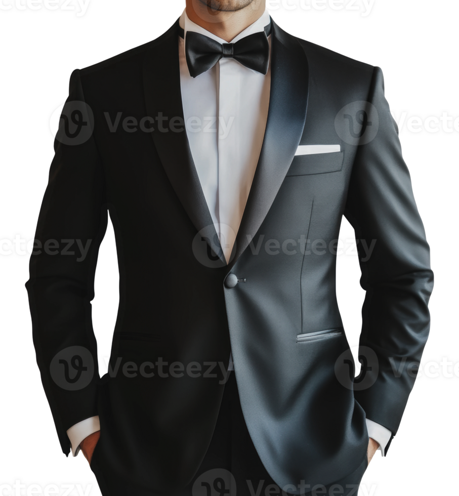 Black tuxedo with bow tie for events png
