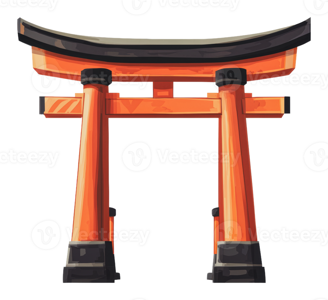 Traditional Japanese torii gate structure design png