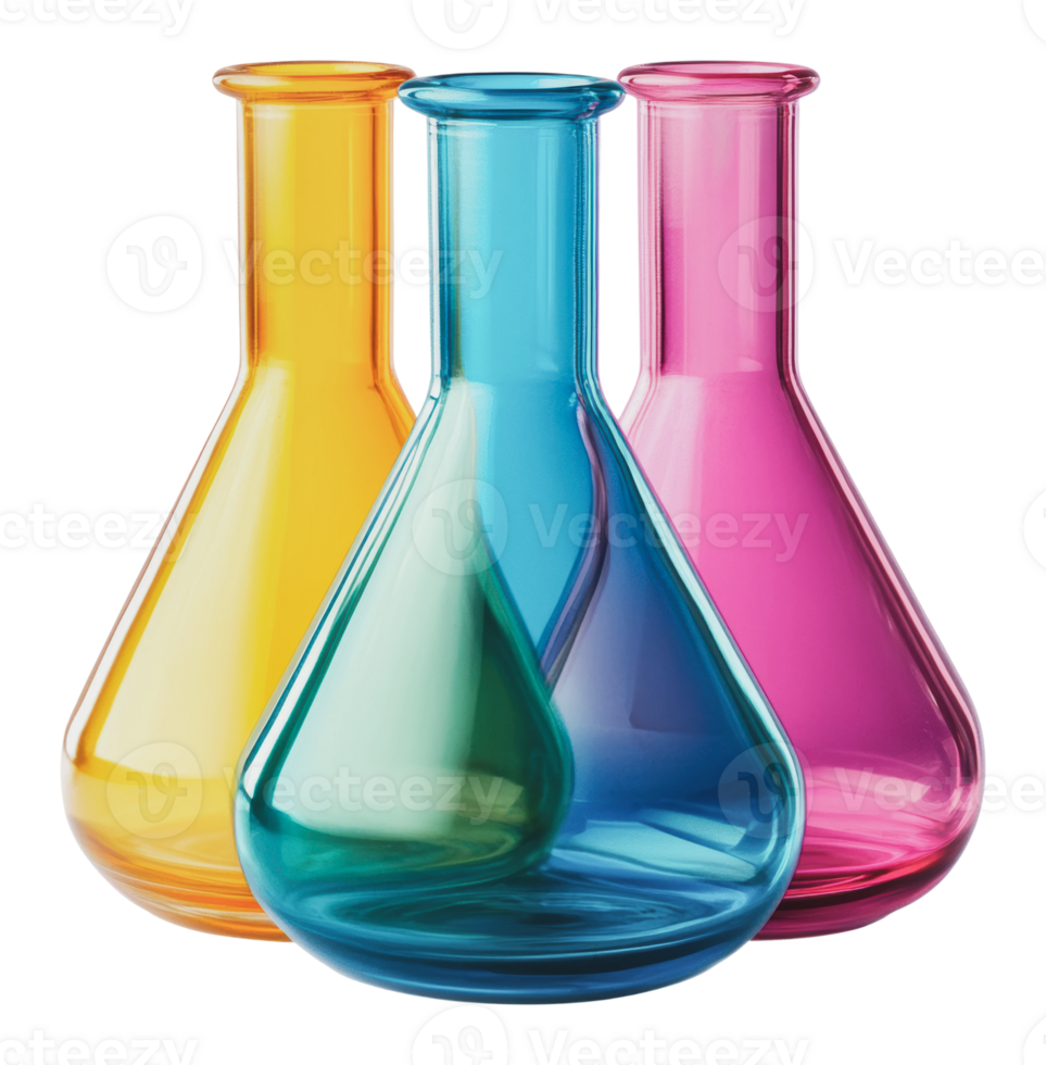 Colorful vases on a white background png
