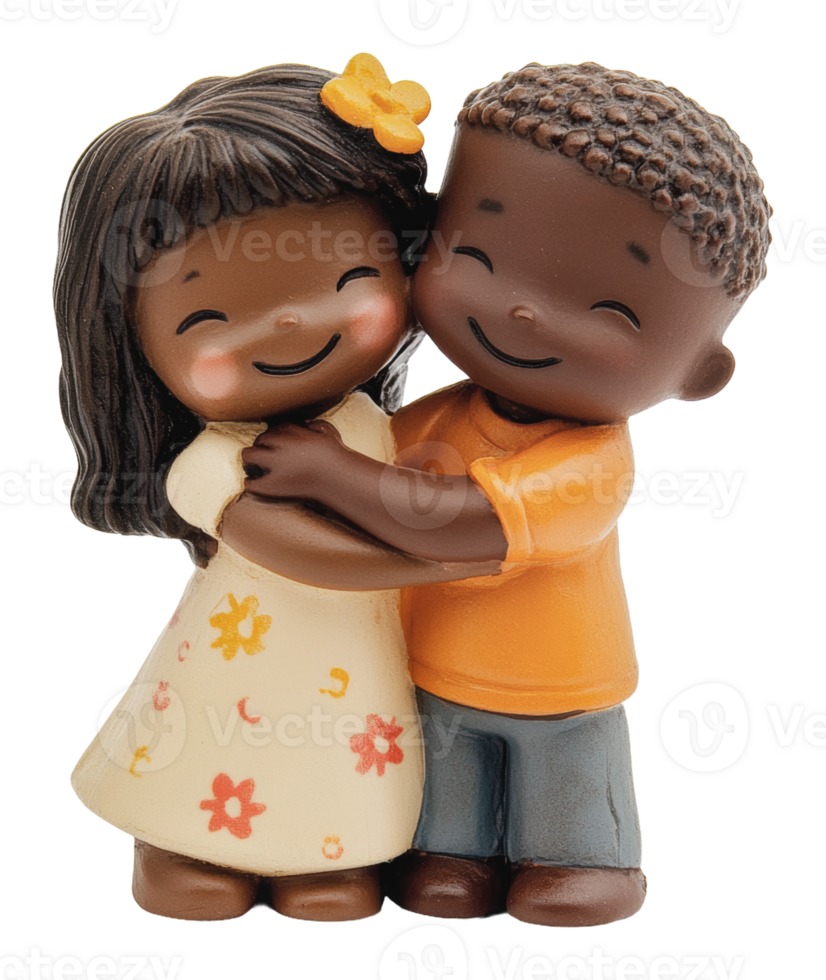 Two children happily embracing in a joyful moment png