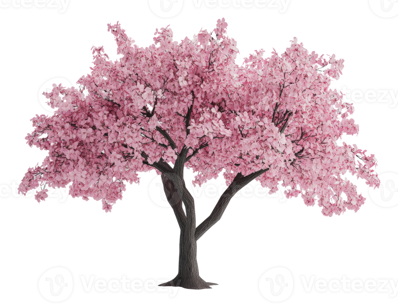 Beautiful pink flowering tree in full bloom png