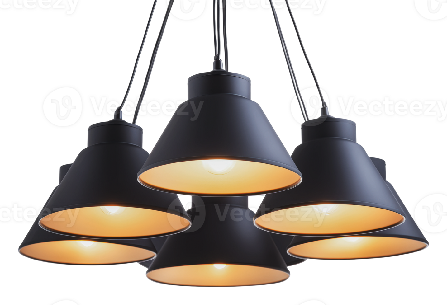 Elegant modern black pendant lights png