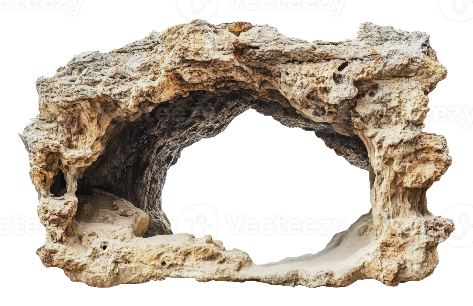 Hollow natural rock highlights texture png