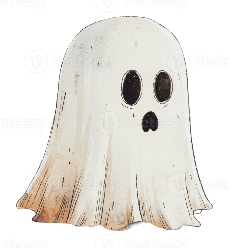 Fun and cute cartoon ghost illustration png
