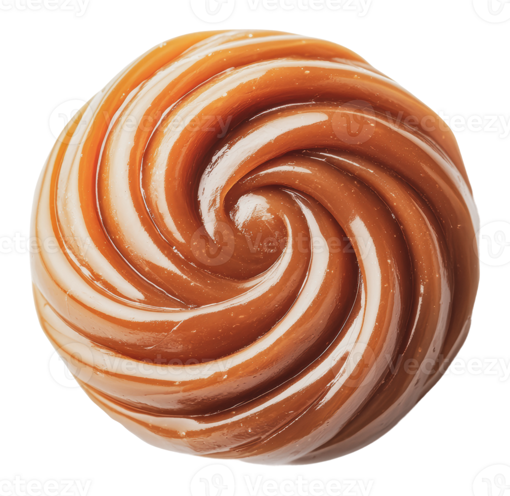 Delicious swirled caramel candy delight png