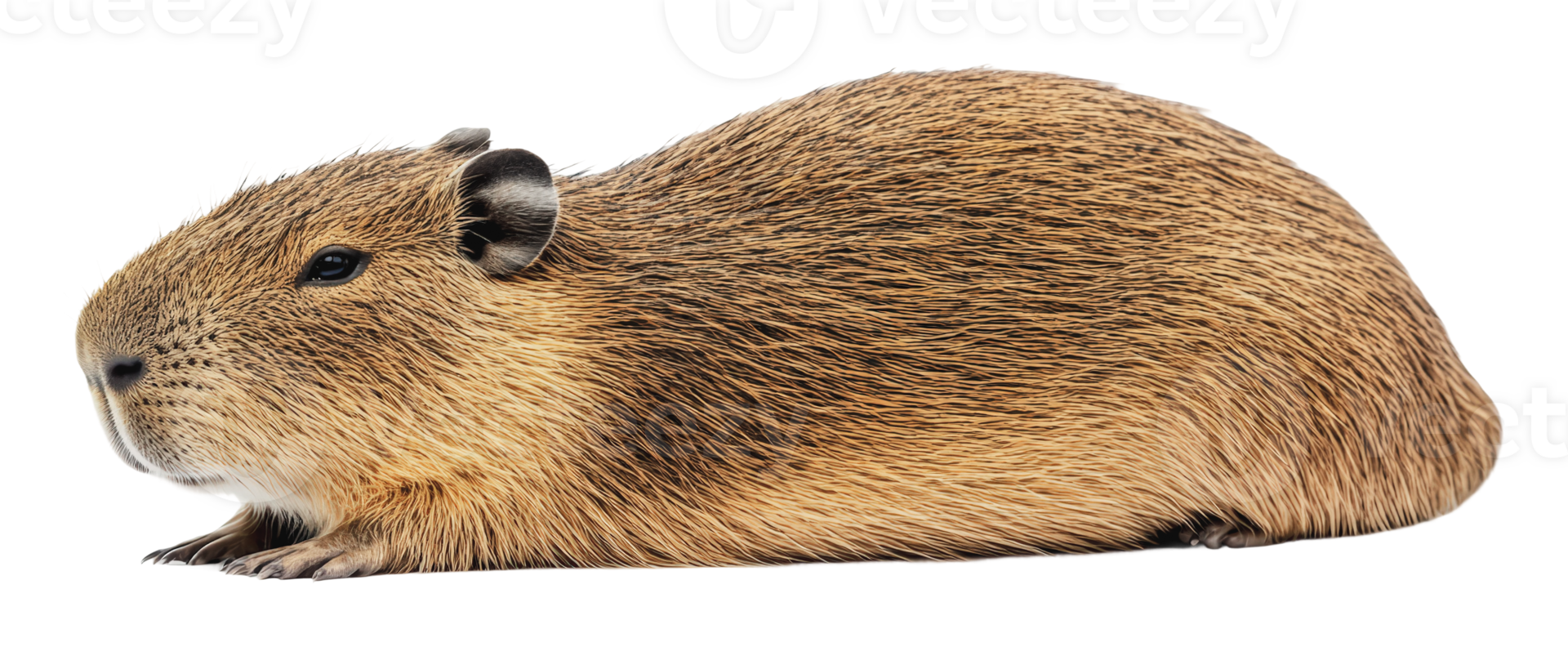 Cute capybara resting peacefully in nature png