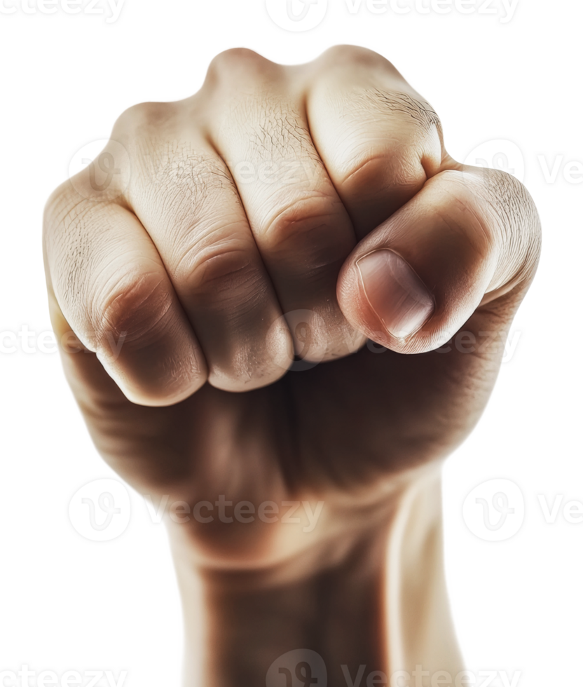 Hand clenched into a fist symbolizing strength png