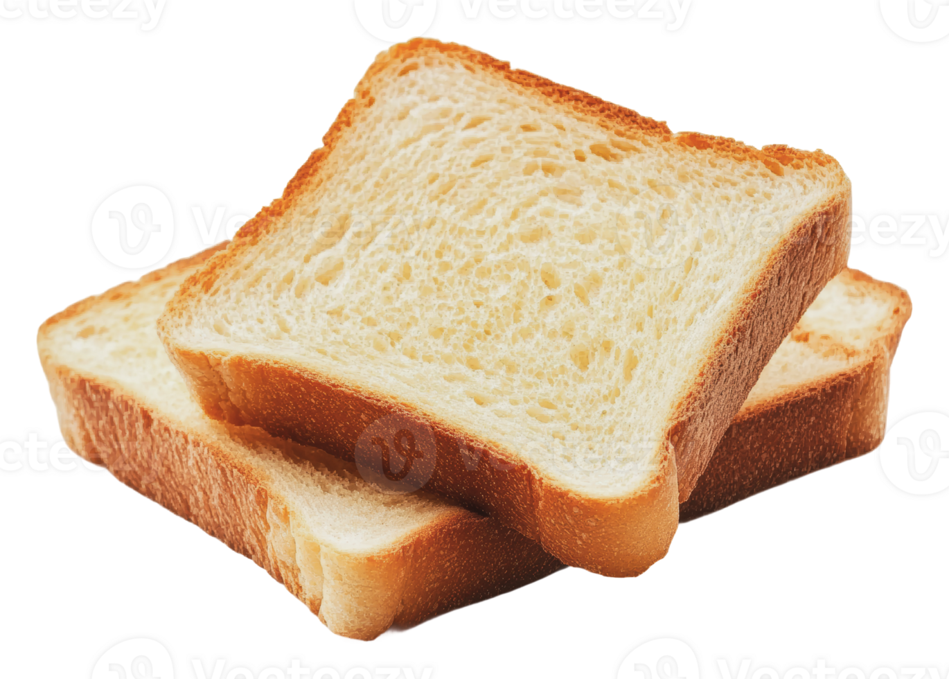 Freshly baked white bread slices stacked neatly png