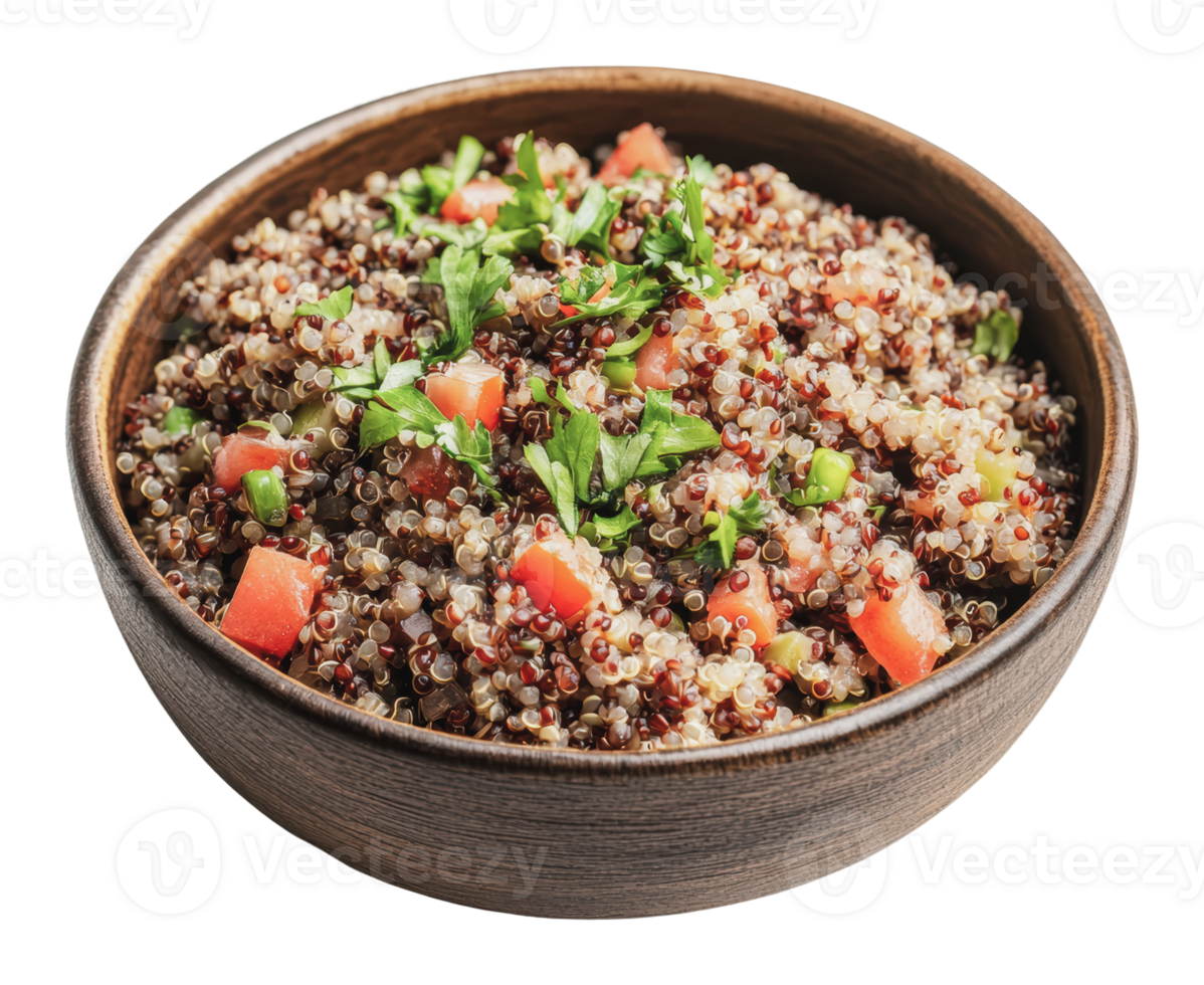 Quinoa salad with fresh vegetables and herbs png