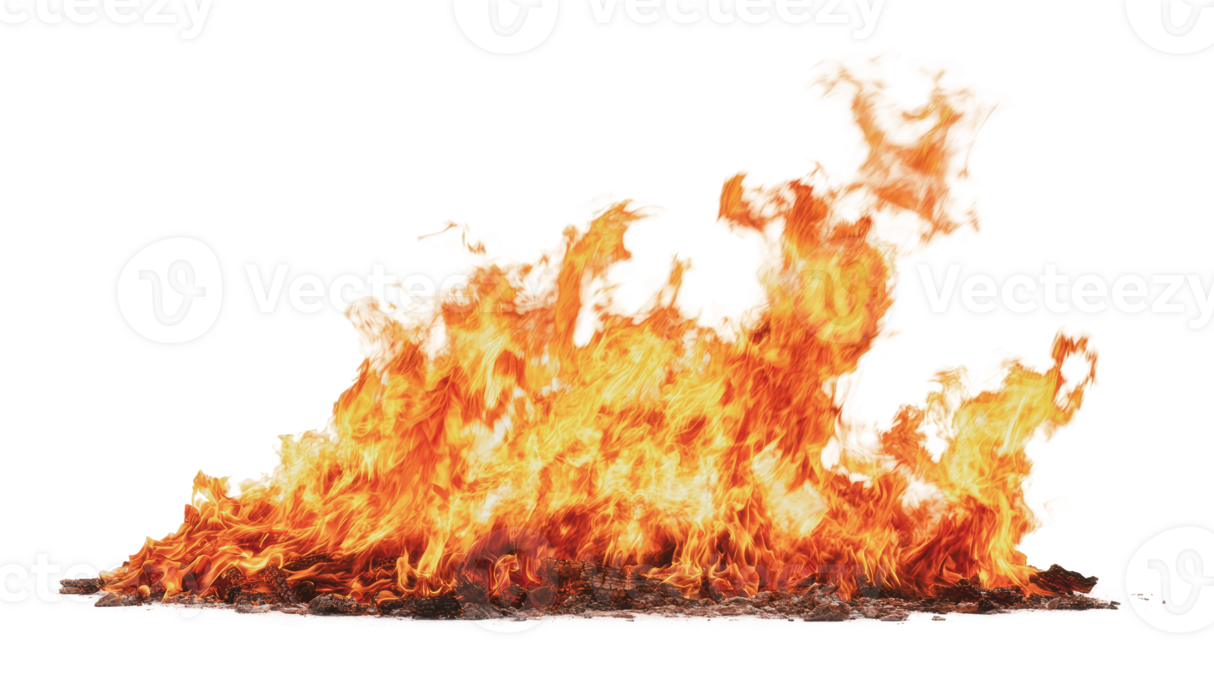 Flames engulfing dry leaves in a field png