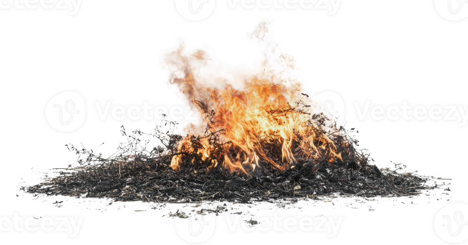 Flames rise from a burning pile of yard debris png