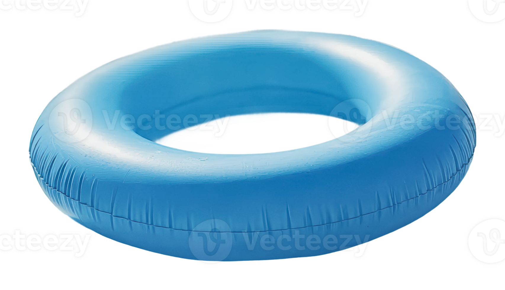 Bright blue inflatable pool flotation device png