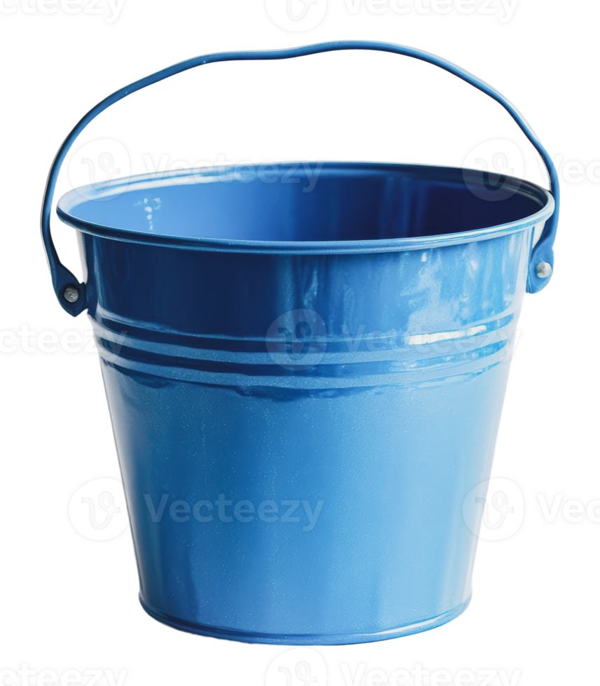 Simple blue bucket for various uses and activities png
