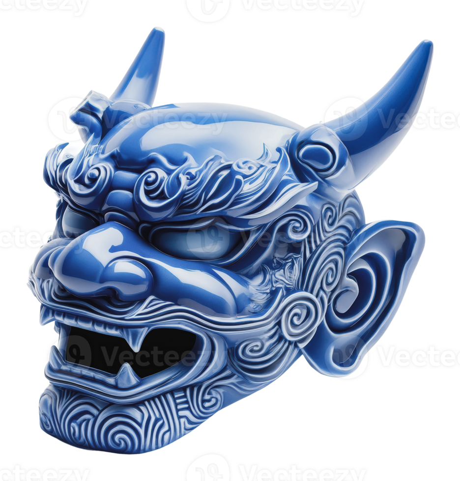 Intricate blue decorative mask png