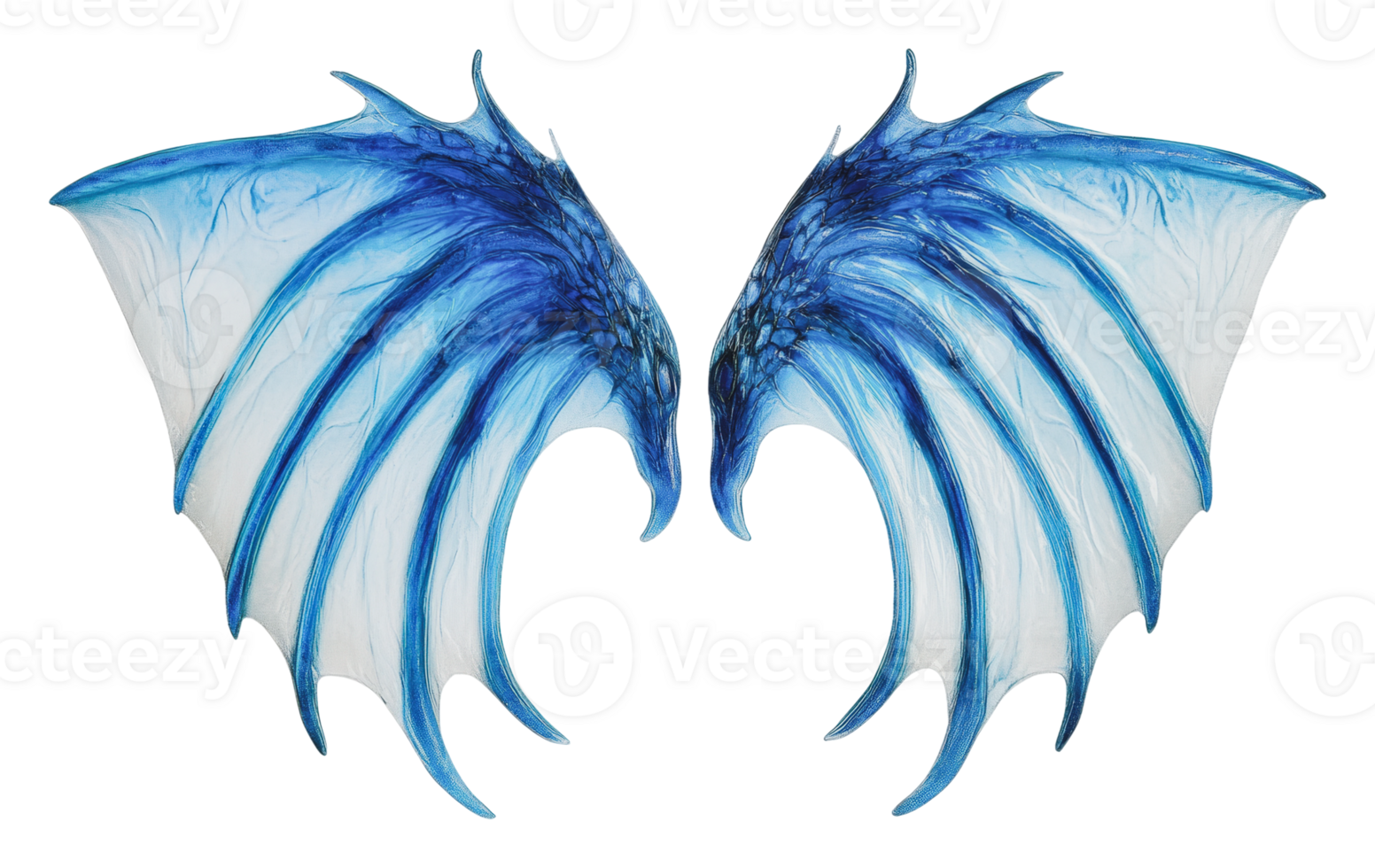 Blue intricate wings for cosplay png