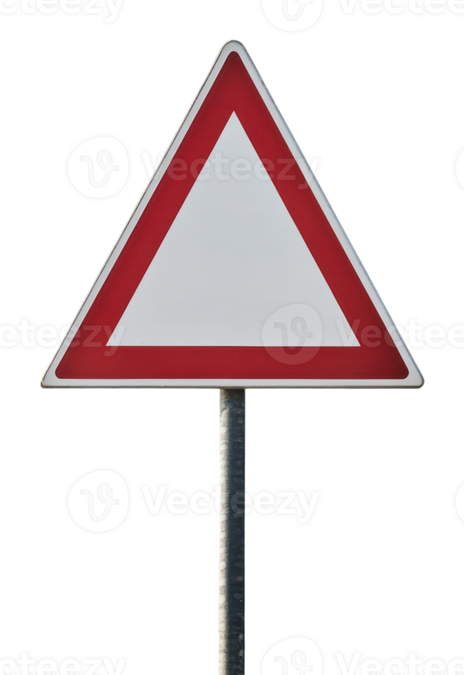 Warning sign stands alone in an open area png