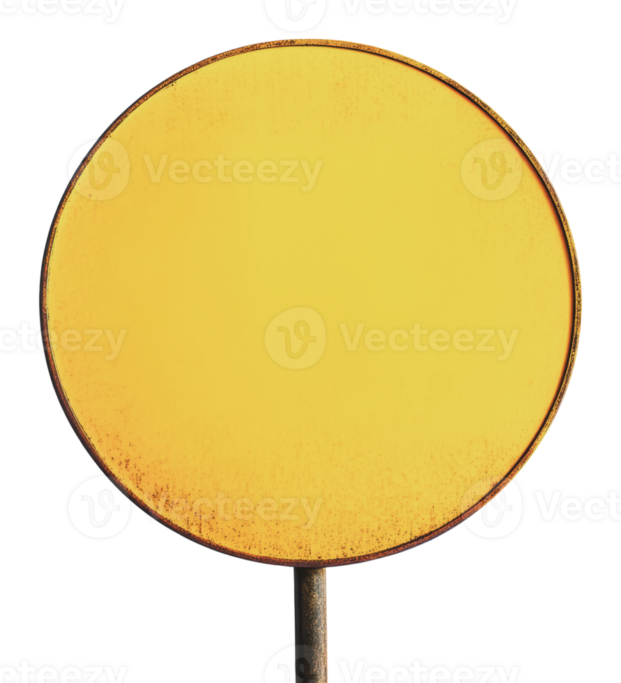 Blank yellow sign stands in a rural area png
