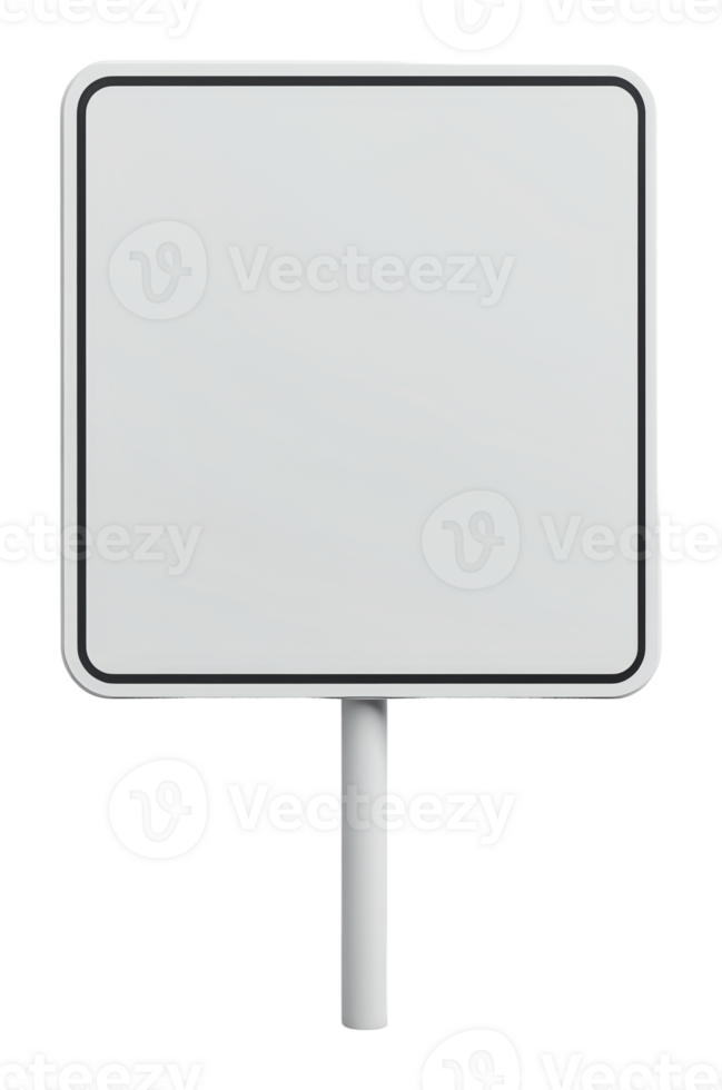 Blank sign with white background and gray border png