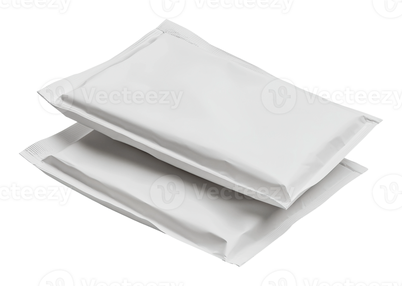 Two plain white packages stacked on a surface png