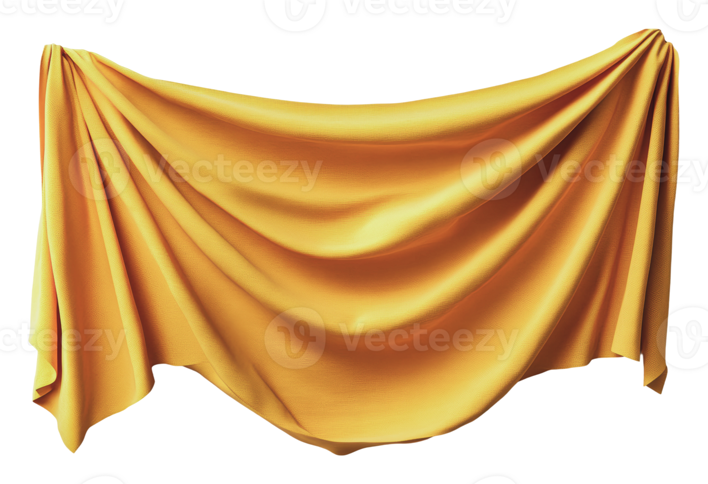 Gold fabric elegantly draped for display png