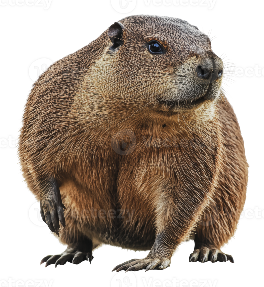 Groundhog stands confidently in a grassy area png