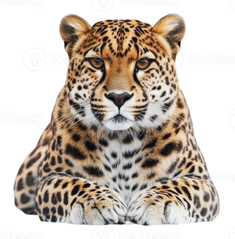 Leopard resting calmly in a serene environment png