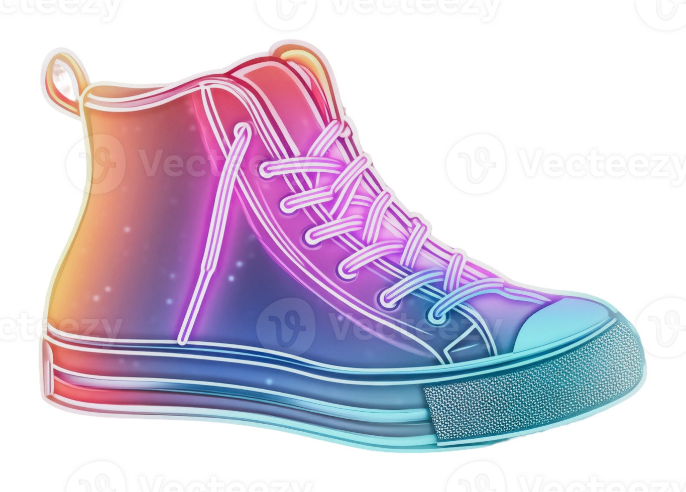 Vibrant art of a high-top sneaker png