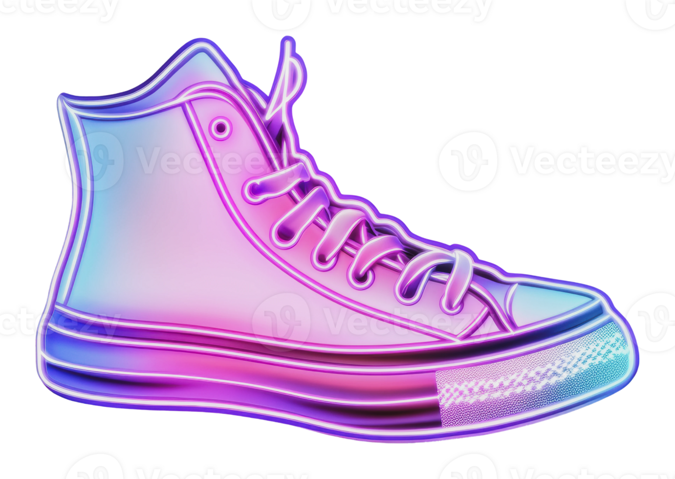 Colorful high-top sneaker design in vibrant tones png