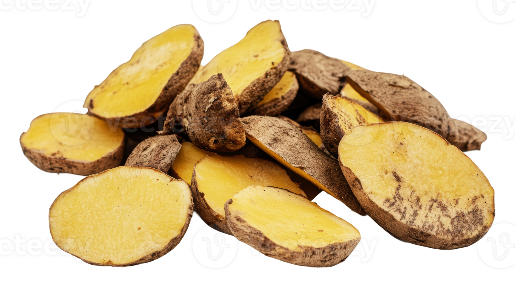 Sweet potato slices ready for cooking png
