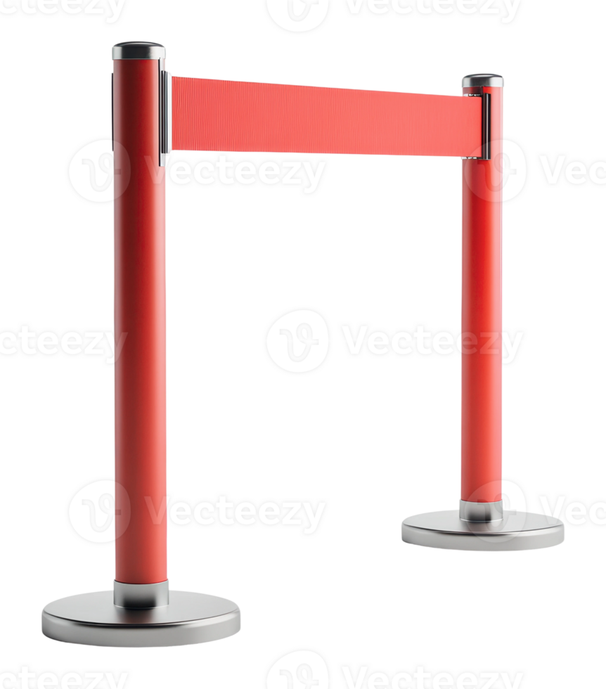 Red barrier for crowd control in event management png