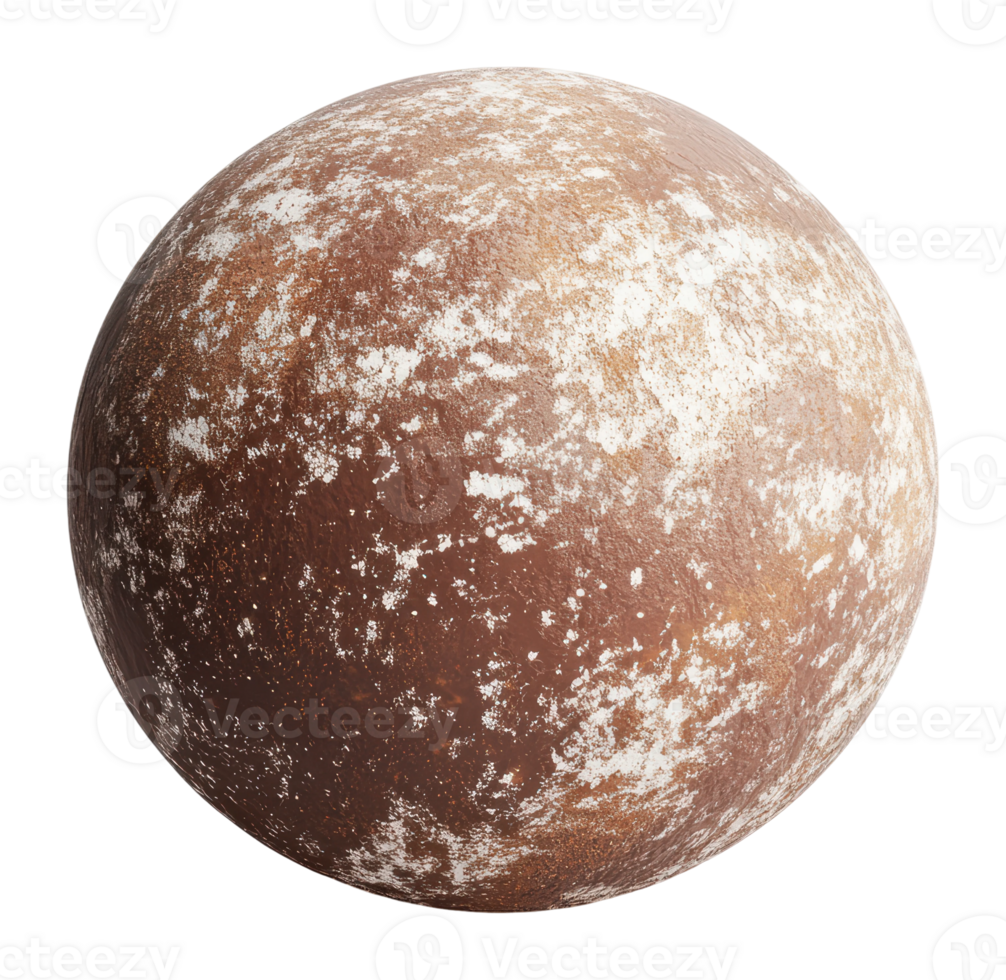 Brown textured sphere with a rough surface png