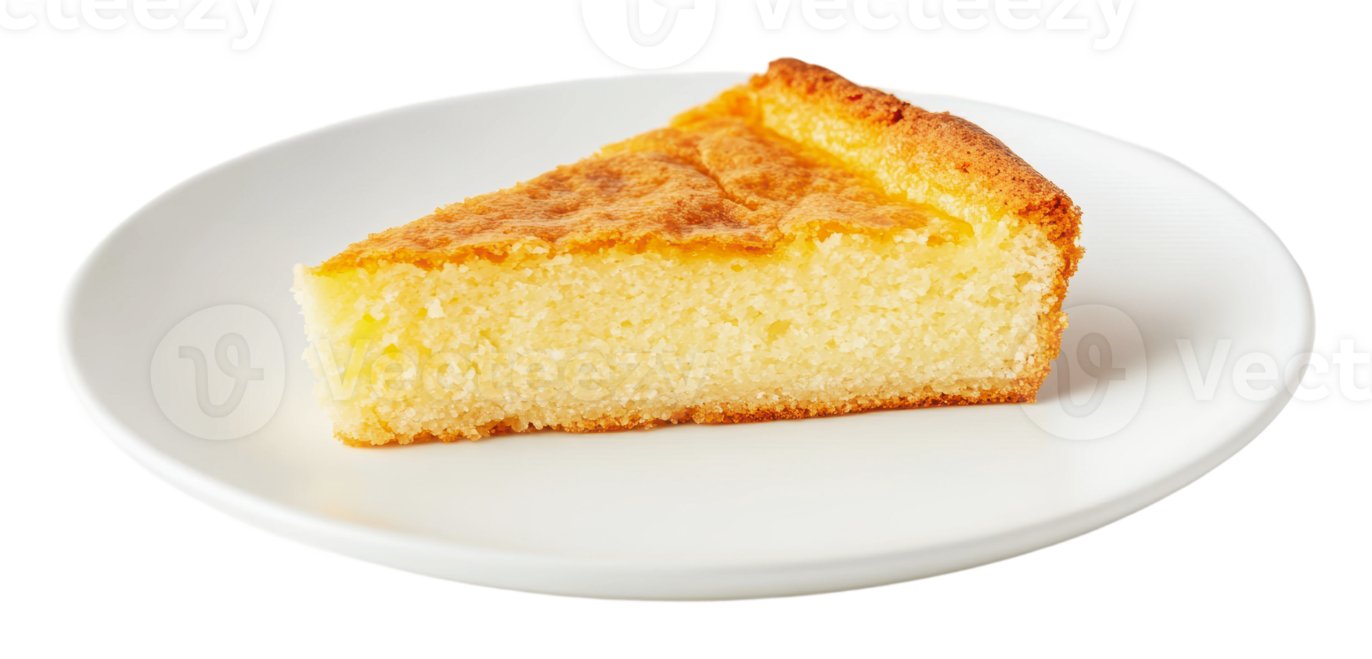 Delicious slice of homemade lemon cake on plate png