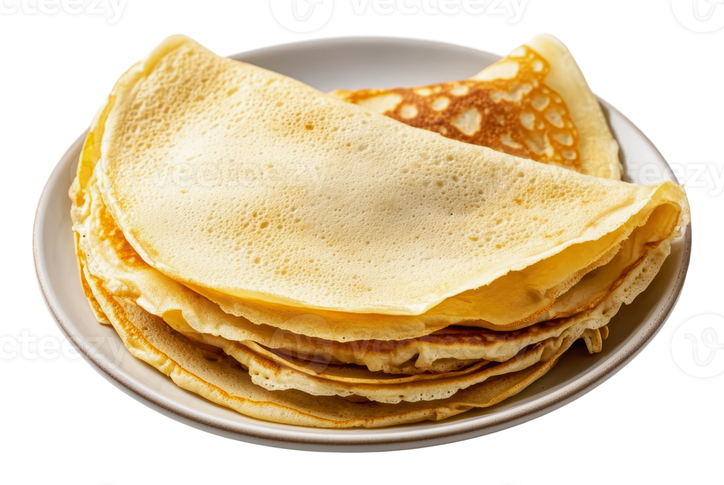 Delicious homemade pancakes stacked on a plate png