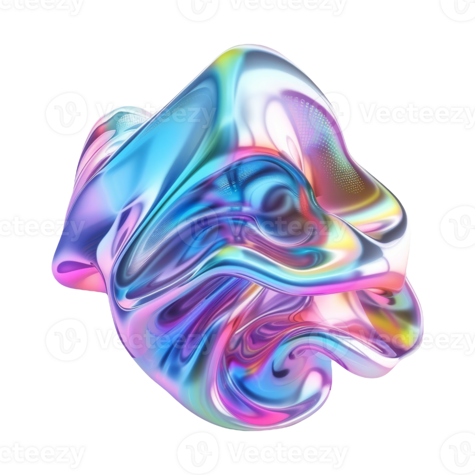 Colorful Abstract Design Resembling a Flowing Sculpture in a Modern Digital Style png