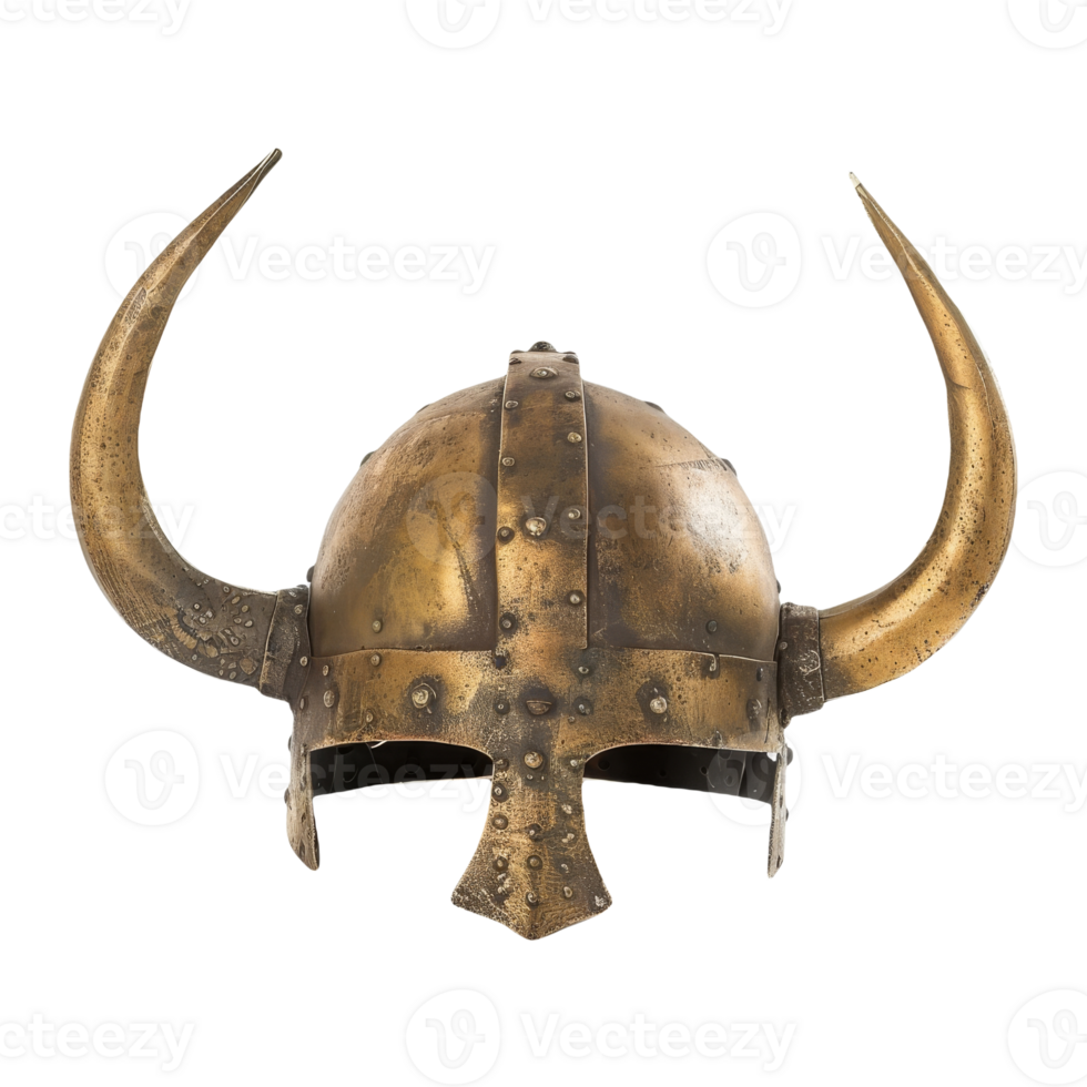 Vintage Viking-style Helmet With Horns Displayed on Isolated Background png
