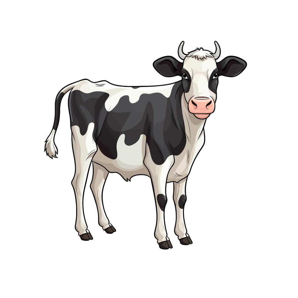 Cow Illustration in Flat Design vector