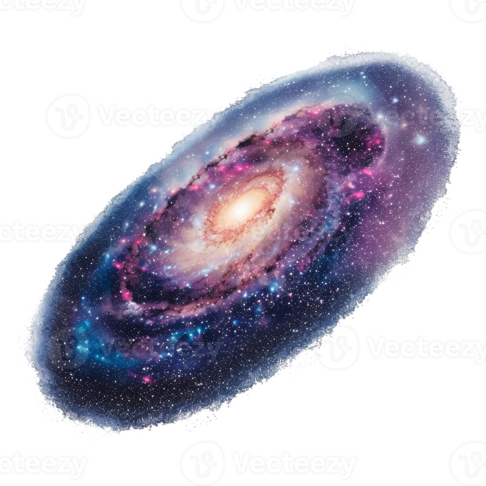 Spiral Galaxy With Vibrant Colors and Bright Core in a Cosmic Setting png