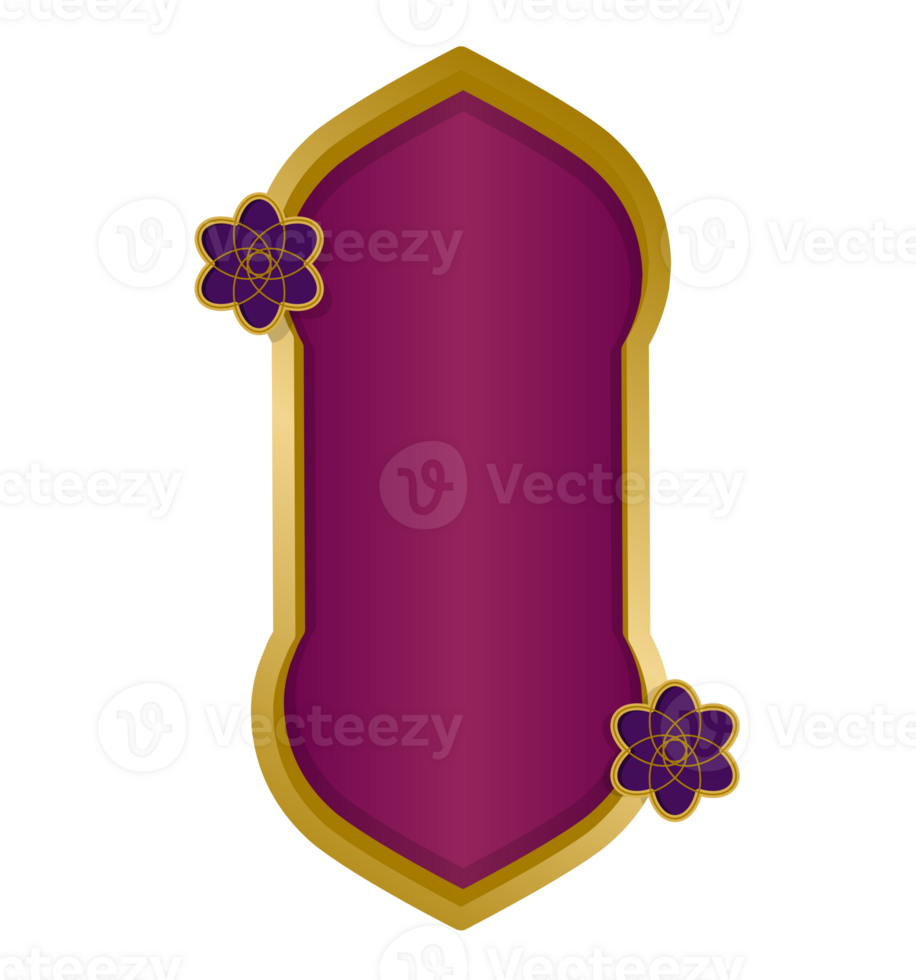islamic purple frame with floral design png