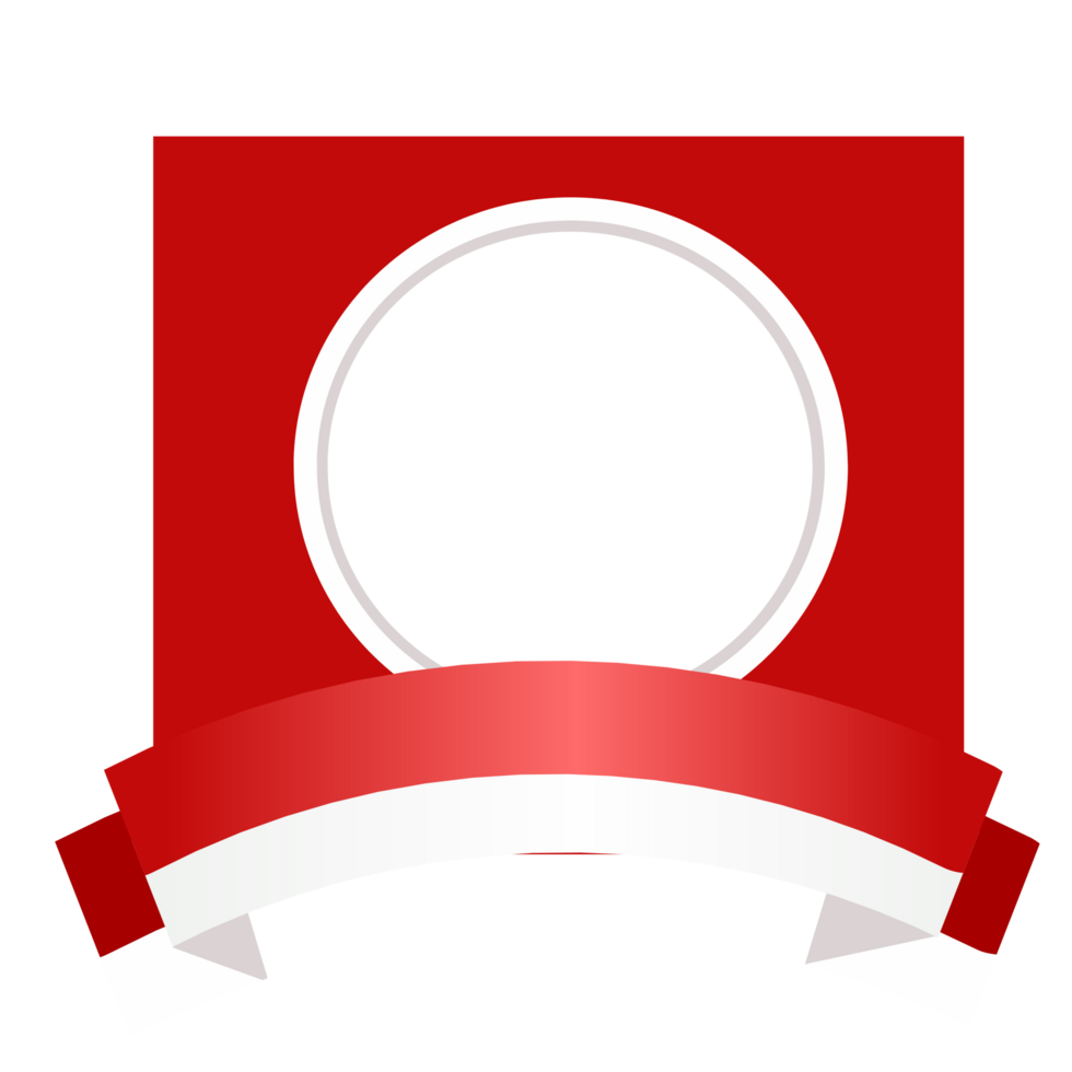 a red frame with a white border and a white circle png