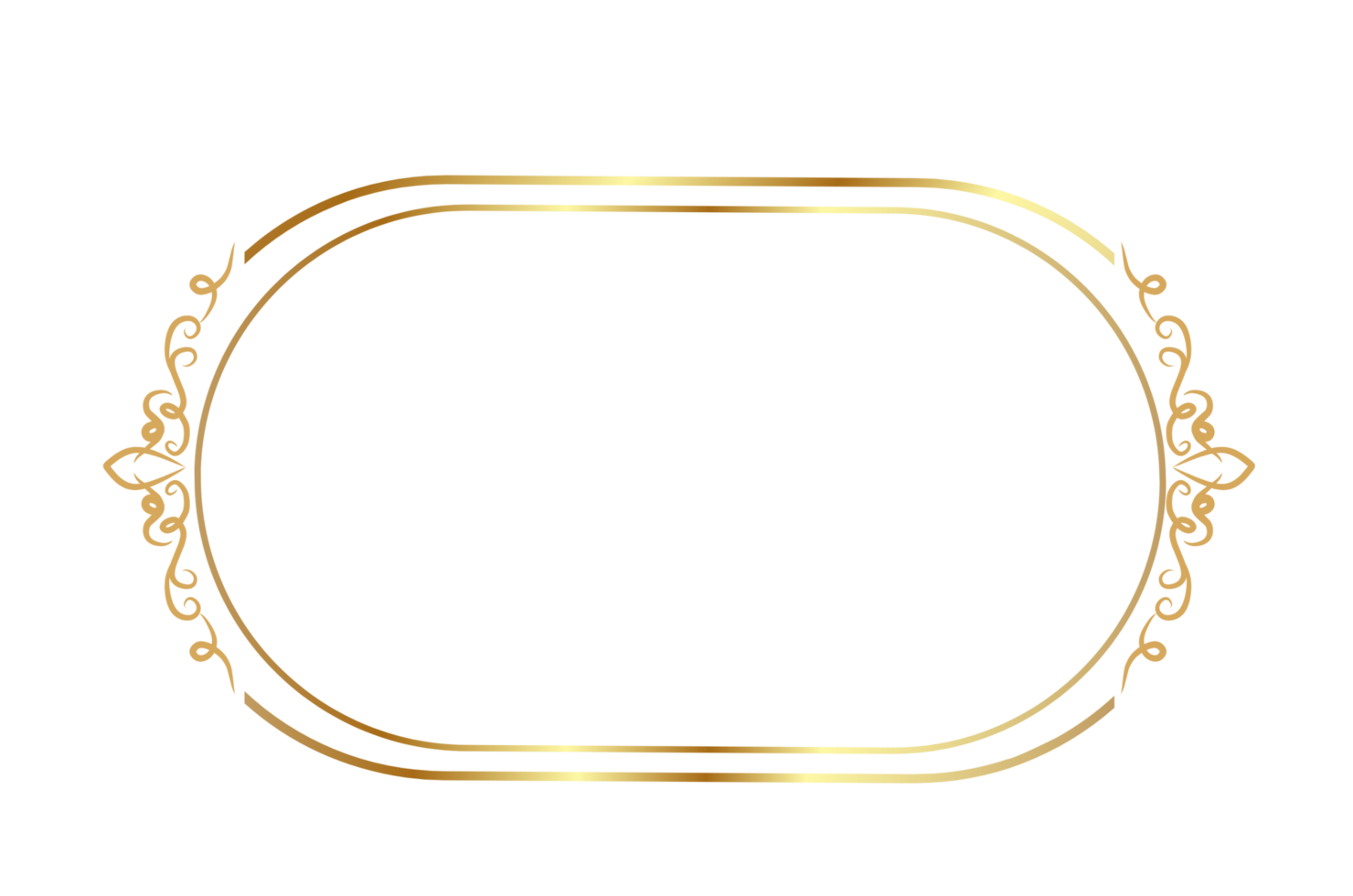 golden frame with ornate border on transparent background png