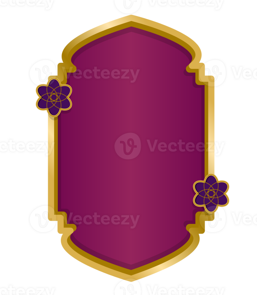 islamic purple frame with floral design png