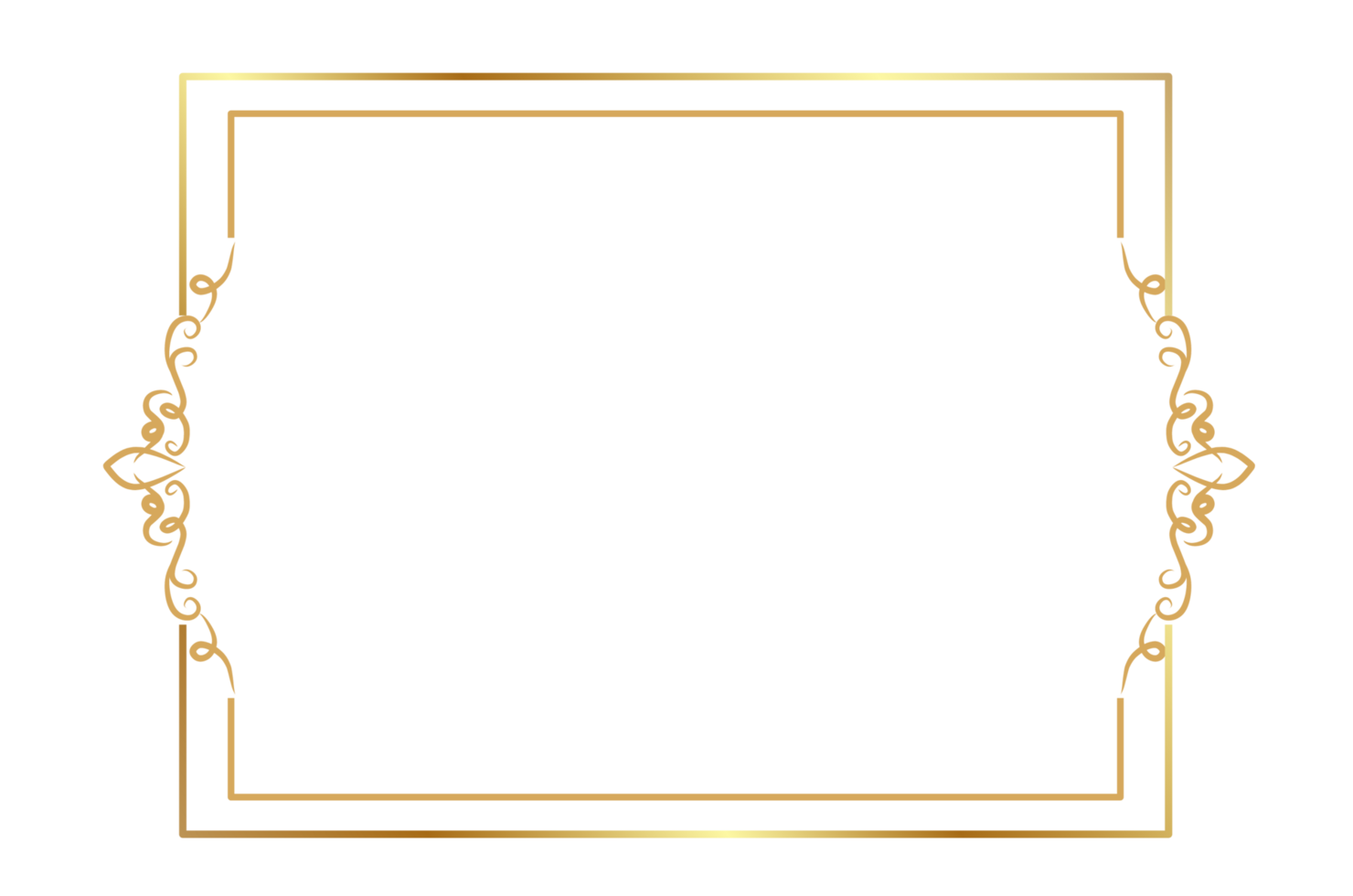 gold frame on transparent background png